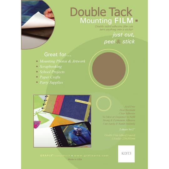 Grafix&#xAE; 9&#x22; x 12&#x22; Double Tack Mounting Film Convenience Pack